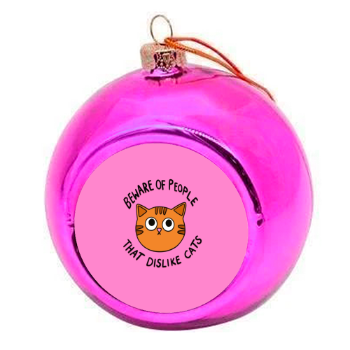 Beware Of People - colourful christmas bauble by The Paper Tail