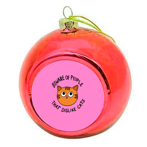 Beware Of People - colourful christmas bauble by The Paper Tail