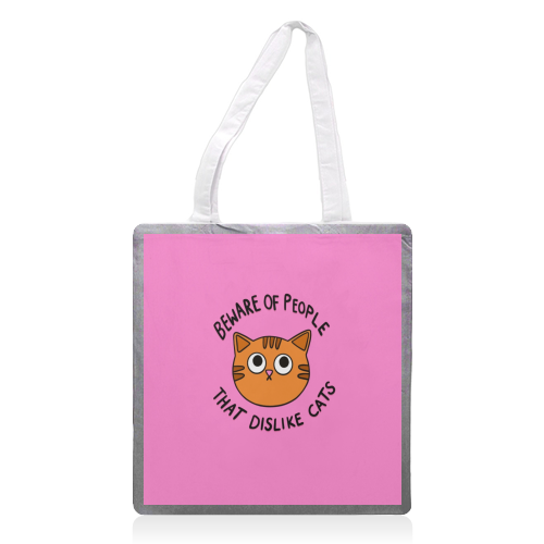 Beware Of People - printed canvas tote bag by The Paper Tail