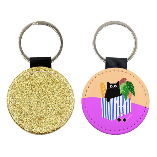 Shopping Cat - keyring by The Paper Tail