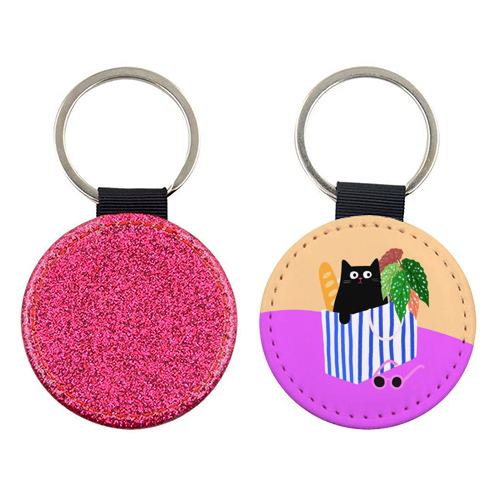 Shopping Cat - keyring by The Paper Tail