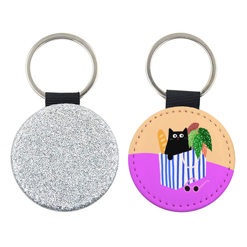 Shopping Cat - keyring by The Paper Tail