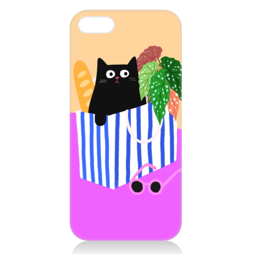 Shopping Cat - unique phone case by The Paper Tail