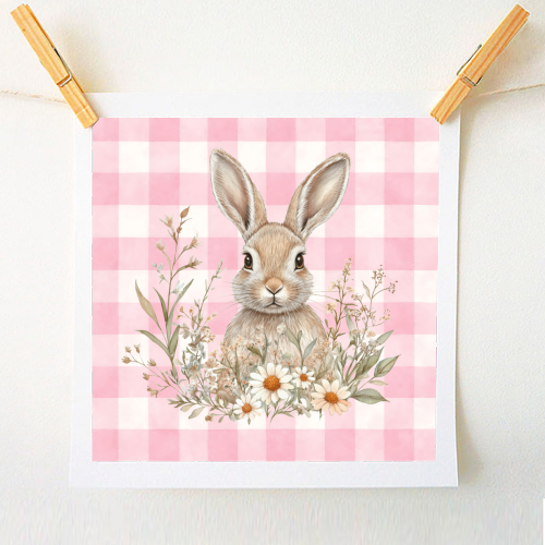 Blush Meadow Bunny - A1 - A4 art print by haris kavalla
