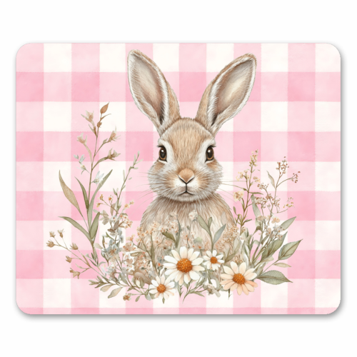 Blush Meadow Bunny - mouse mat by haris kavalla
