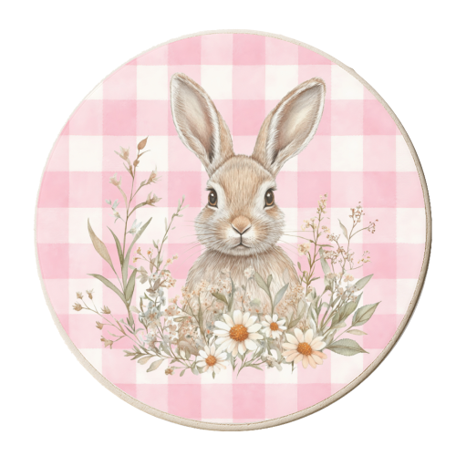 Blush Meadow Bunny - personalised beer coaster by haris kavalla