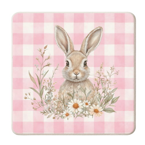 Blush Meadow Bunny - personalised beer coaster by haris kavalla