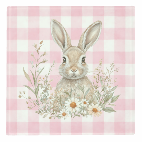 Blush Meadow Bunny - personalised beer coaster by haris kavalla