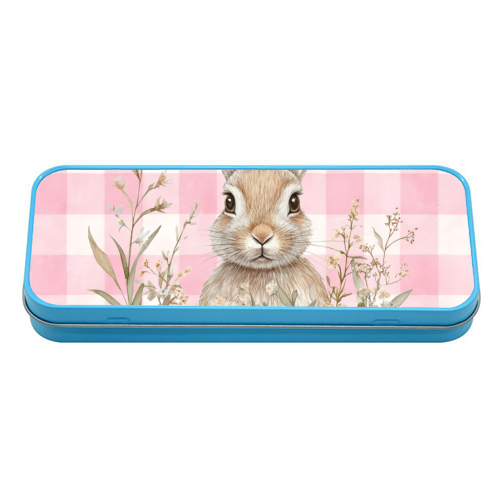 Blush Meadow Bunny - tin pencil case by haris kavalla