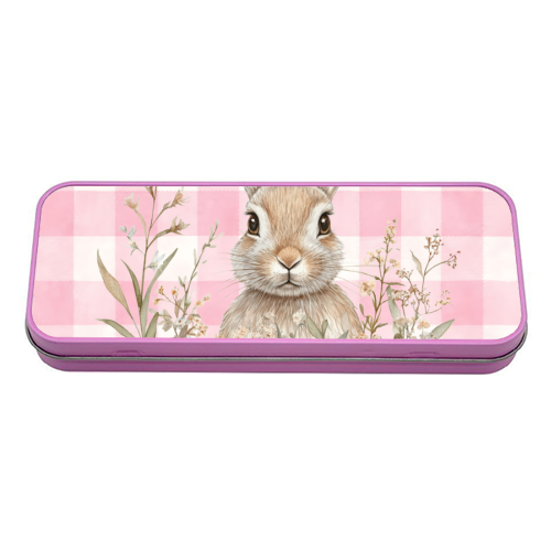 Blush Meadow Bunny - tin pencil case by haris kavalla