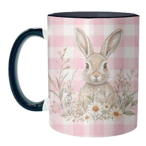 Blush Meadow Bunny - unique mug by haris kavalla