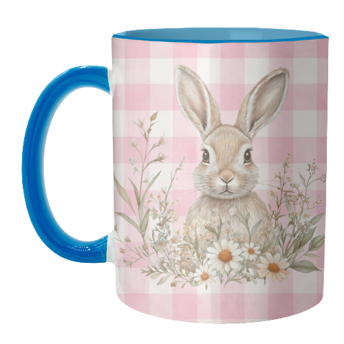 Blush Meadow Bunny - unique mug by haris kavalla