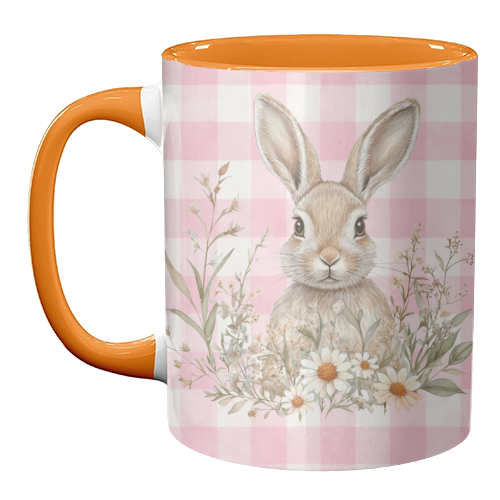 Blush Meadow Bunny - unique mug by haris kavalla