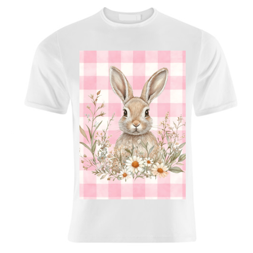 Blush Meadow Bunny - unique t shirt by haris kavalla