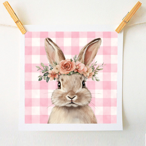Rose Crown Bunny - A1 - A4 art print by haris kavalla