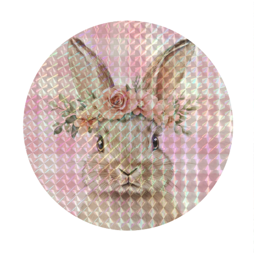 Rose Crown Bunny - Circle Sticker by haris kavalla