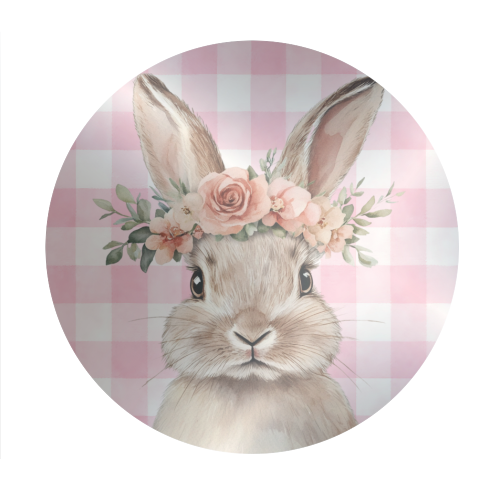 Rose Crown Bunny - Circle Sticker by haris kavalla