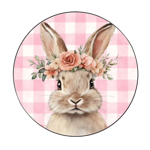 Rose Crown Bunny - Circle Sticker by haris kavalla