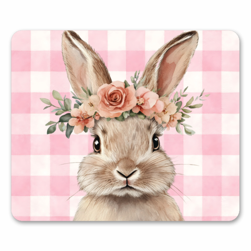 Rose Crown Bunny - mouse mat by haris kavalla