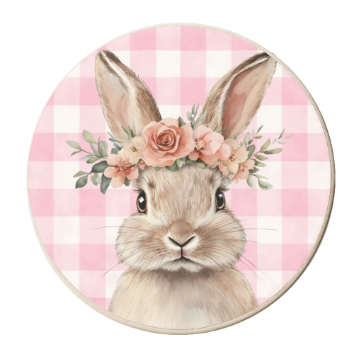 Rose Crown Bunny - personalised beer coaster by haris kavalla