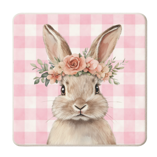 Rose Crown Bunny - personalised beer coaster by haris kavalla