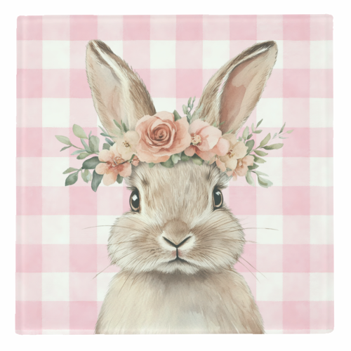 Rose Crown Bunny - personalised beer coaster by haris kavalla
