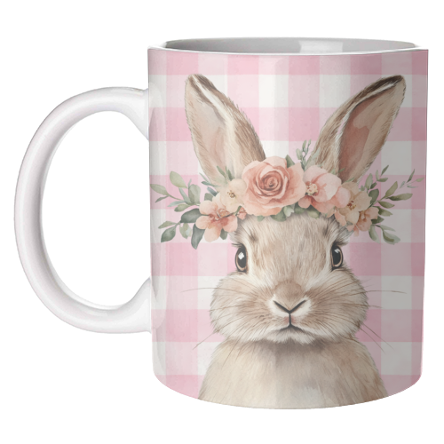 Rose Crown Bunny - unique mug by haris kavalla