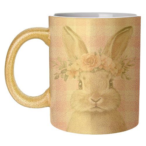 Rose Crown Bunny - unique mug by haris kavalla