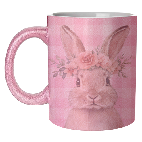 Rose Crown Bunny - unique mug by haris kavalla