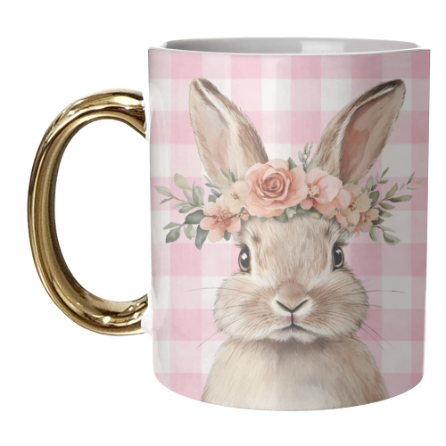 Rose Crown Bunny - unique mug by haris kavalla