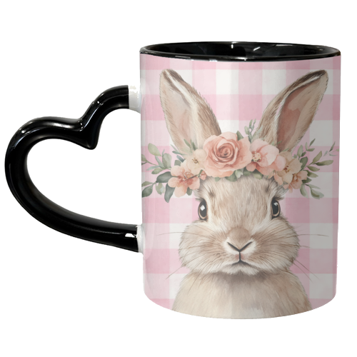 Rose Crown Bunny - unique mug by haris kavalla