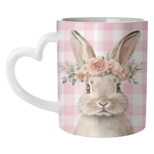 Rose Crown Bunny - unique mug by haris kavalla
