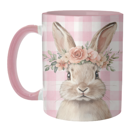 Rose Crown Bunny - unique mug by haris kavalla