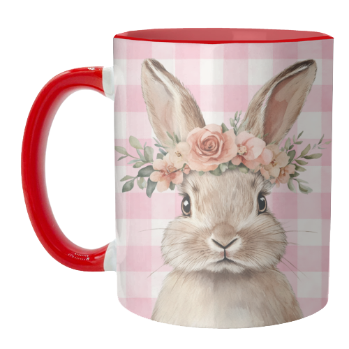 Rose Crown Bunny - unique mug by haris kavalla
