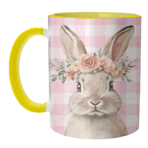 Rose Crown Bunny - unique mug by haris kavalla