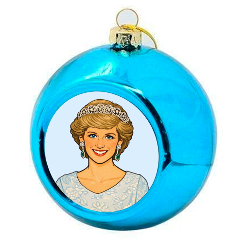 Princess Di - colourful christmas bauble by Ms Doodle
