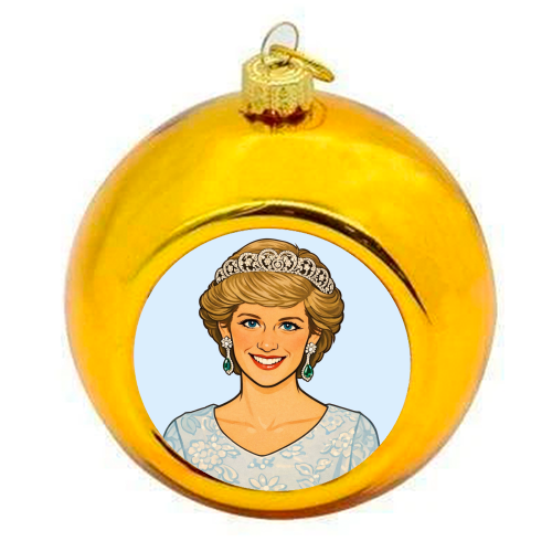 Princess Di - colourful christmas bauble by Ms Doodle
