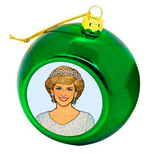 Princess Di - colourful christmas bauble by Ms Doodle