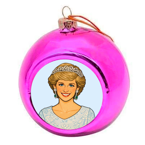 Princess Di - colourful christmas bauble by Ms Doodle