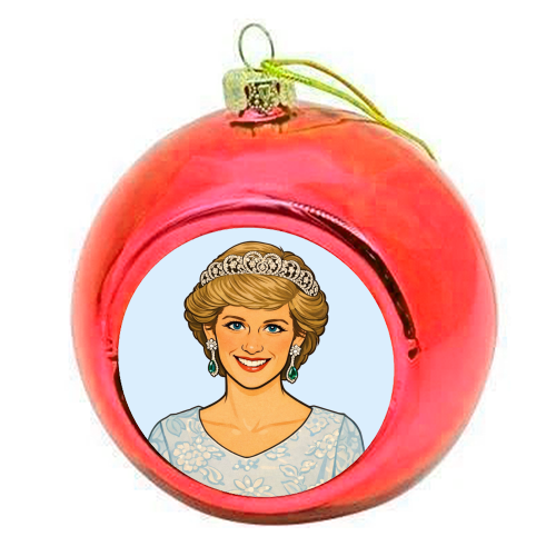 Princess Di - colourful christmas bauble by Ms Doodle