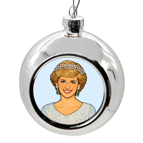 Princess Di - colourful christmas bauble by Ms Doodle