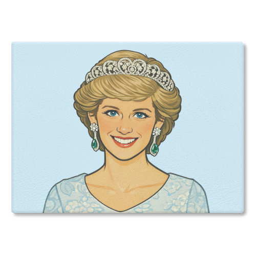 Princess Di - glass chopping board by Ms Doodle