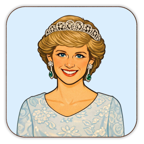 Princess Di - personalised beer coaster by Ms Doodle
