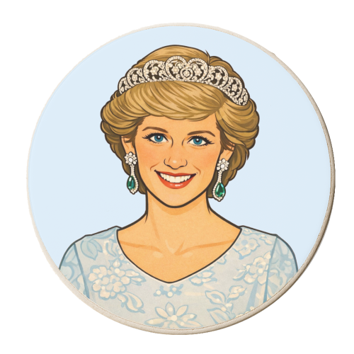 Princess Di - personalised beer coaster by Ms Doodle