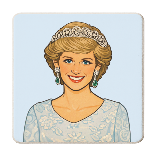 Princess Di - personalised beer coaster by Ms Doodle