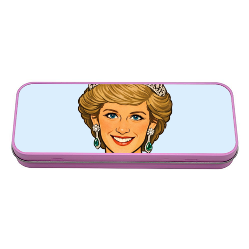 Princess Di - tin pencil case by Ms Doodle