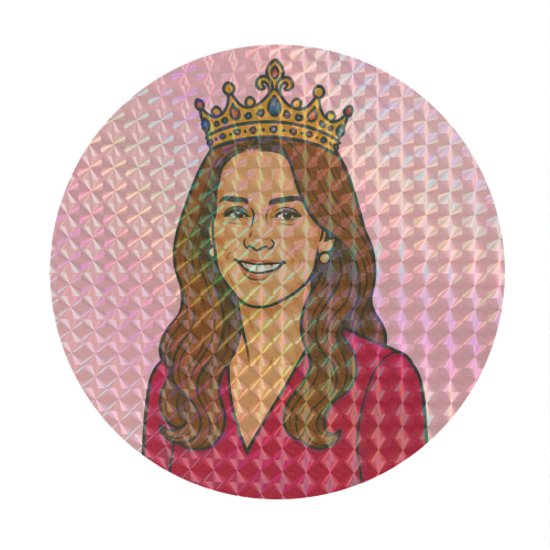 Princess Kate - Circle Sticker by Ms Doodle