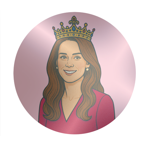 Princess Kate - Circle Sticker by Ms Doodle