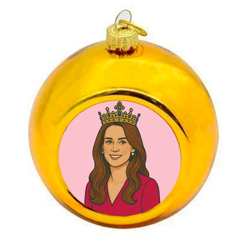 Princess Kate - colourful christmas bauble by Ms Doodle
