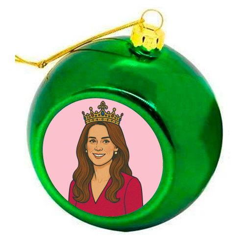 Princess Kate - colourful christmas bauble by Ms Doodle